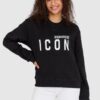 DSQUARED2 Czarna bluza damska z dużym logo icon