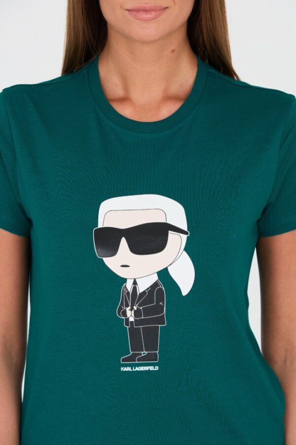 KARL LAGERFELD Zielony damski t-shirt Karl
