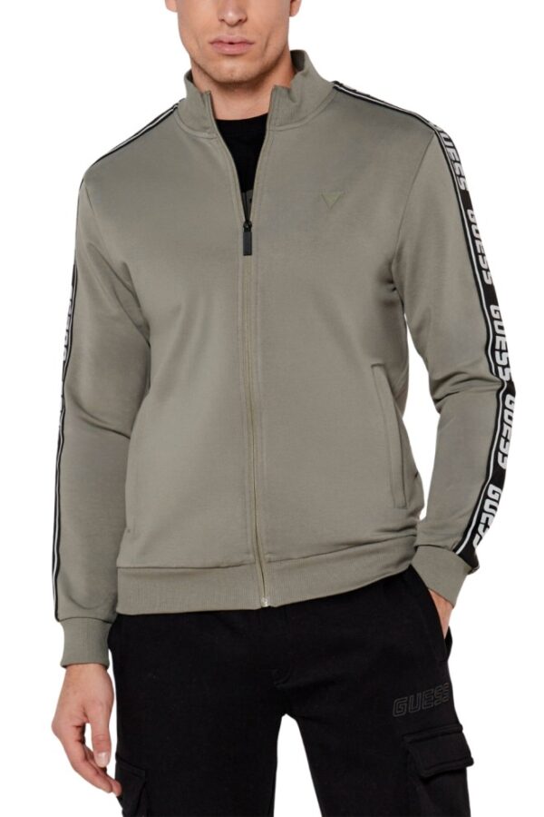 GUESS Zielona męska bluza z lampasami New Arlo