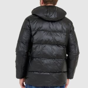 b7d14afe8d9c7a59c1f696cb35d079a3fb5de9fc LA MARTINA Czarna męska kurtka puchowa z kapturem