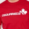DSQUARED2 Czerwony męski bawełniany t-shirt z dużym logo