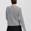 KARL LAGERFELD Czarny damski lonsgleeve Ikon Print Stripe