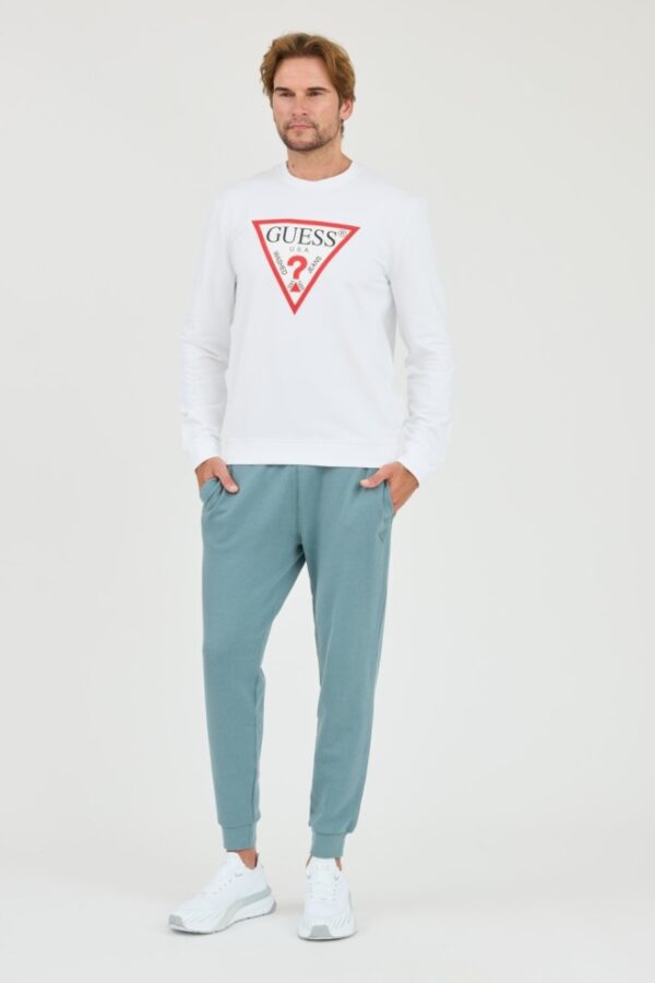 GUESS Biała męska bluza Audley Cn Fleece