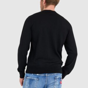 b8a0678cb40b2f4039450225f516014634c29626 DSQUARED2 Czarny sweter męski cartoon pullover