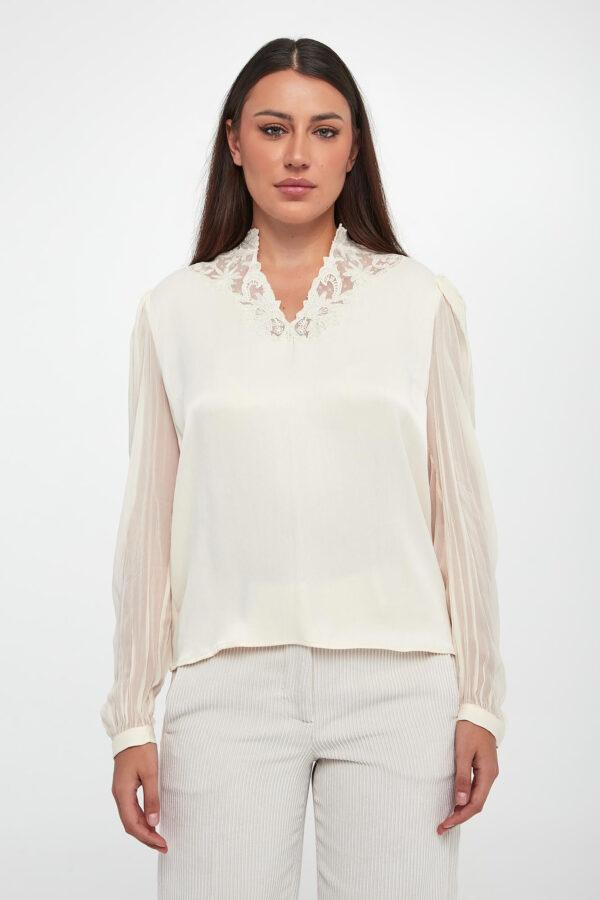 Bluzka damska z wiskozowej krepy TWINSET