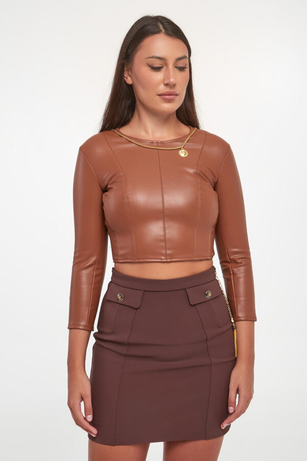 b9b1c93819ca5de1b4f510efc775ea88e63ab5e2 Żakiet damski z ekoskóry ELISABETTA FRANCHI