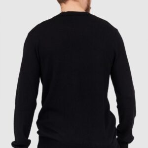 b9c75aa39934d3ea2a3e22f95caca37dac027e32 BALMAIN Czarny sweter męski z wełny merino