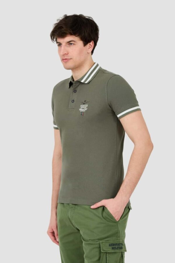 AERONAUTICA MILITARE Zielone męskie polo Short Sleeve