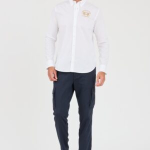 ba0191f82f18f26bd5a37b480b710138a6b1150c LA MARTINA Biała męska koszula Poplin Stretch