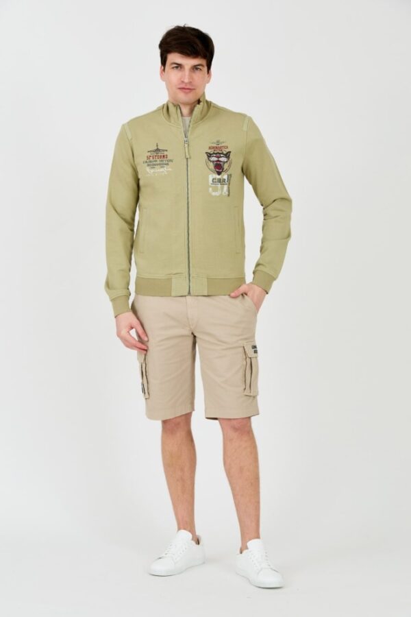 AERONAUTICA MILITARE Zielona męska bluza Embroidered 51st