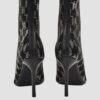 KARL LAGERFELD Czarne skórzane botki na szpilce Ankle Boot Monogram