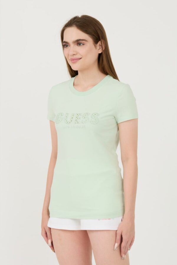 GUESS Zielony damski t-shirt Sangallo Tee