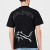 PALM ANGELS Czarny męski t-shirt Broken Shark Classic Tee