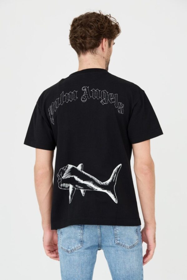 PALM ANGELS Czarny męski t-shirt Broken Shark Classic Tee