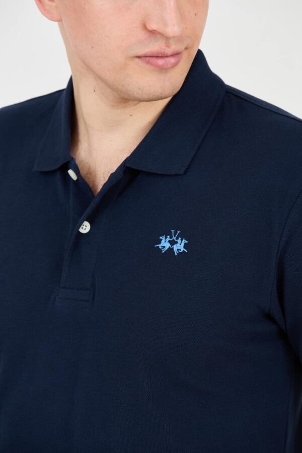 LA MARTINA Granatowe męskie polo z małym logo