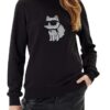 KARL LAGERFELD Bluza czarna damska z cyrkoniami Ikon RS