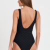 KARL LAGERFELD Czarny damski jednoczęściowy strój kąpielowy Kl Monogram Swimsuit