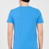 LA MARTINA Błękitny męski t-shirt z dużym logo