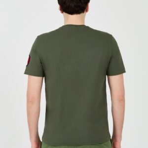 AERONAUTICA MILITARE Zielony bawełniany męski t-shirt Frecce Tricolori Short Sleeve