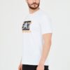 EA7 Męski biały t-shirt z holograficznym logo