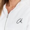 CALVIN KLEIN Biała damska rozpinana bluza z kapturem