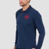 LA MARTINA Granatowy męski longsleeve polo Piquet Stretch