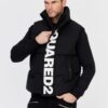 c0eb158b0a18c61c0555b2e2247fdf90a6a27258 DSQUARED2 Czarny męski puchowy bezrękawnik z dużym logo, Rozmiar 52