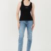 KARL LAGERFELD Czarny damski top Logo Rib Tank