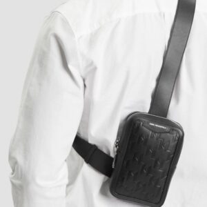 KARL LAGERFELD Saszetka męska skórzana z monograme