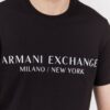 ARMANI EXCHANGE Czarny t-shirt męski z aplikacją z logo