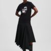 KARL LAGERFELD Czarny damski t-shirt Ikon Sketch Duo