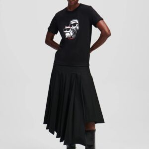 KARL LAGERFELD Czarny damski t-shirt Ikon Sketch Duo