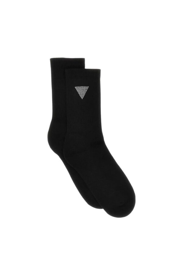 GUESS Czarne damskie sportowe skarpetki z kryształkami