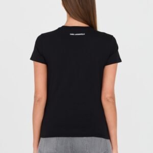 KARL LAGERFELD Czarny damski t-shirt Boucle Choupette