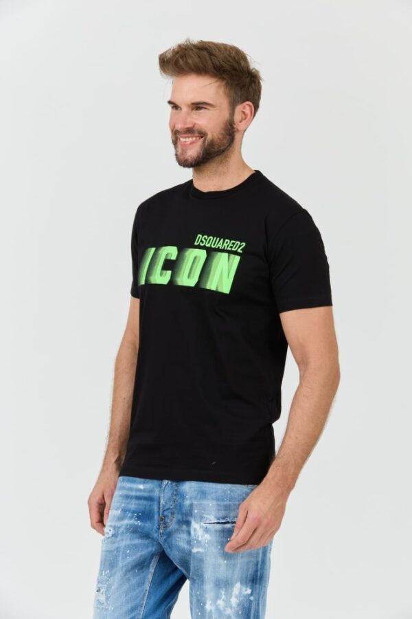 DSQUARED2 Czarny męski t-shirt Icon Blur Cool Fit Tee
