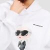 KARL LAGERFELD Biała damska bluza Ikon Aquarelle K Hoodie