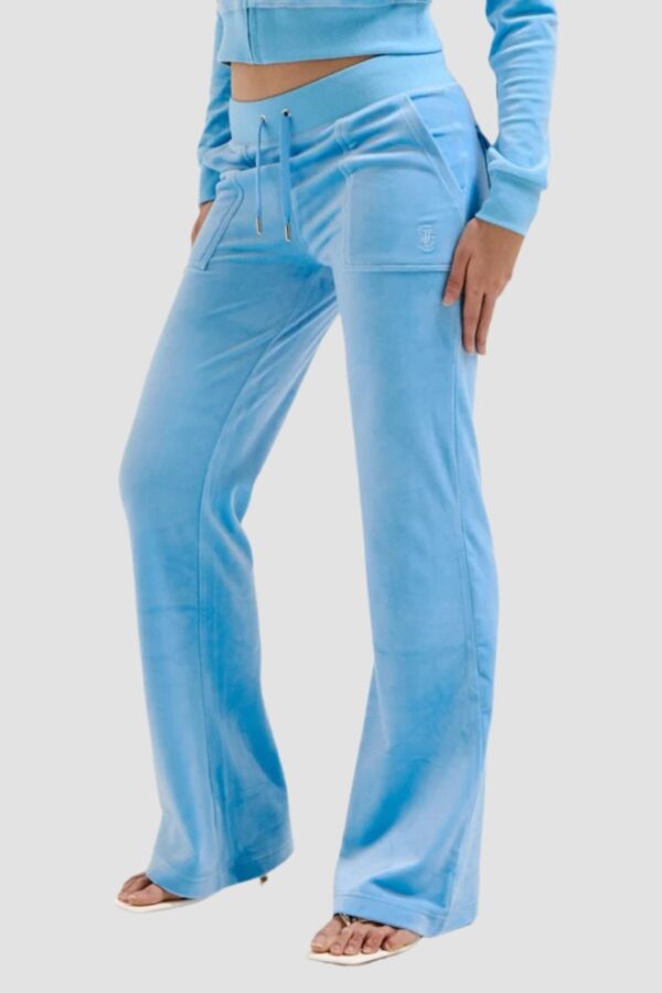 JUICY COUTURE Błękitne damskie spodnie dresowe Del Ray Pocketed Pant
