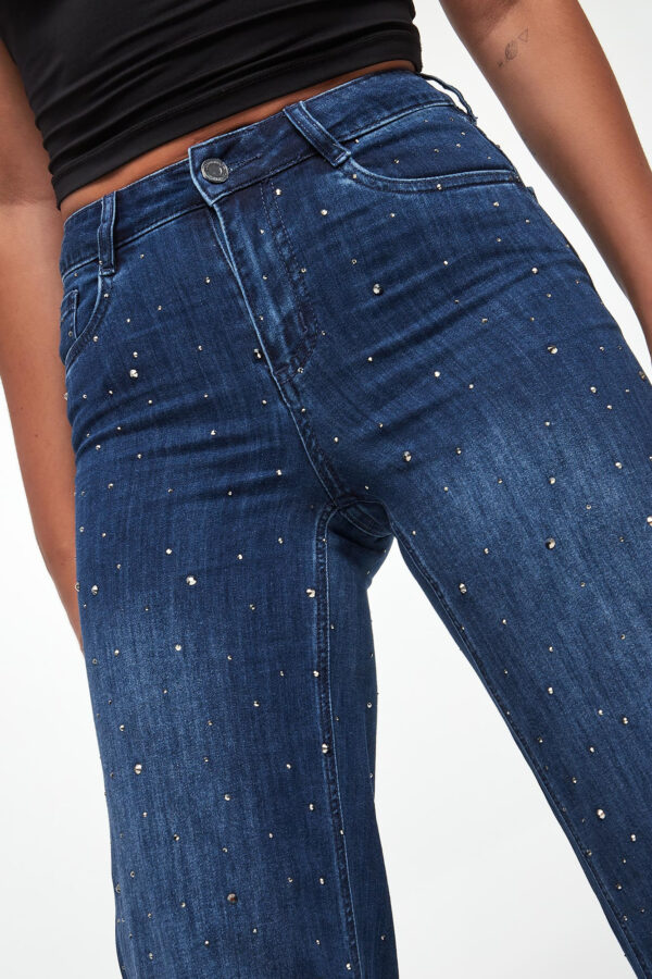 Jeansy damskie z kryształkami JOSEPH RIBKOFF