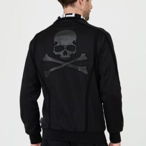 PHILIPP PLEIN Czarna męska bluza dresowa Jogging Zipped Jacket