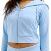 JUICY COUTURE Błękitna bluza damska Single Jersey Ola Hoodie