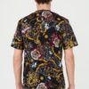 JUST CAVALLI Czarny męski T-shirt R Print Iconic Shields