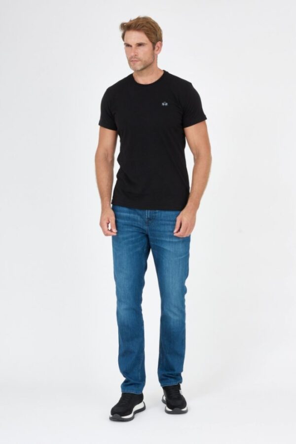 c47206398dfbd9c39c39d804604f139d6352f00e LA MARTINA Czarny t-shirt męski z wyszywanym logo
