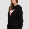 c53fa4642018f97a5dc4399aad26e99ad0bb39ee GUESS Czarna damska bluza z dużym logo Original Fleece