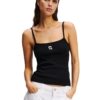 KARL LAGERFELD Сzarny damski top Ikon Patch Tank Top