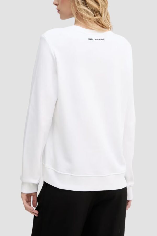 KARL LAGERFELD Biała bluza damska Ikon z nadrukiem