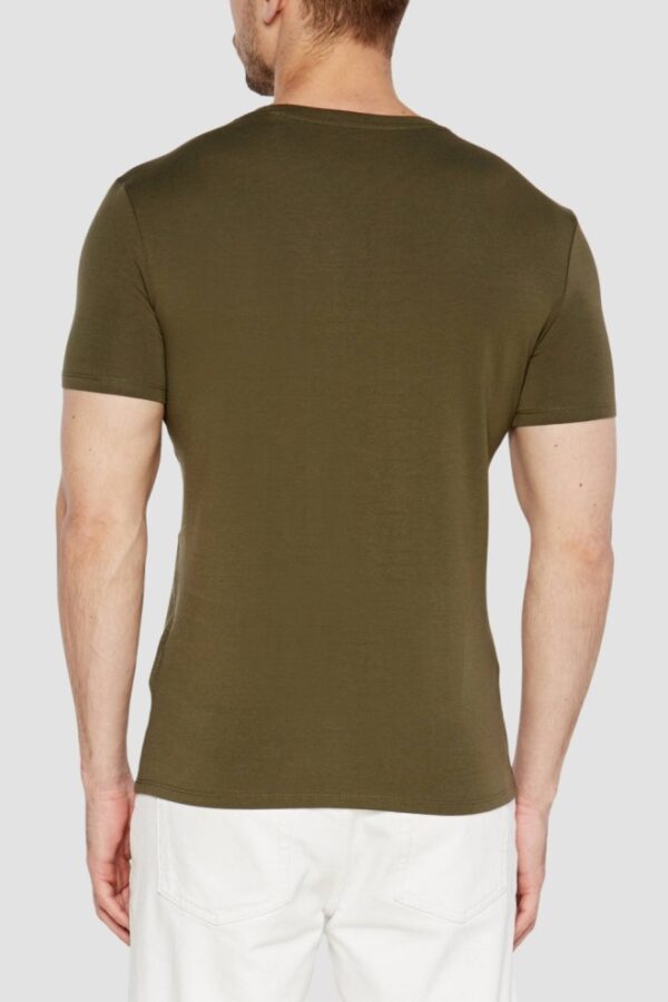c61c70a4b458aeb56fa200d4ae2f79628e5b4cca GUESS Zielony męski t-shirt z okrągłym dekoltem