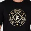 JUST CAVALLI Czarny męski t-shirt Fiche Gold