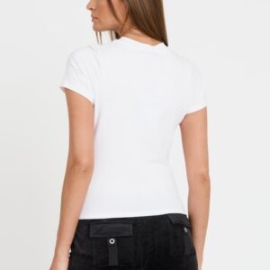 c7157c59ef4b40c02e41ffc71c1dc0010d2ad641 JUICY COUTURE Biały damski t-shirt Ryder Rodeo Fitted