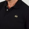 LA MARTINA Czarny męski longsleeve polo Piquet Stretch