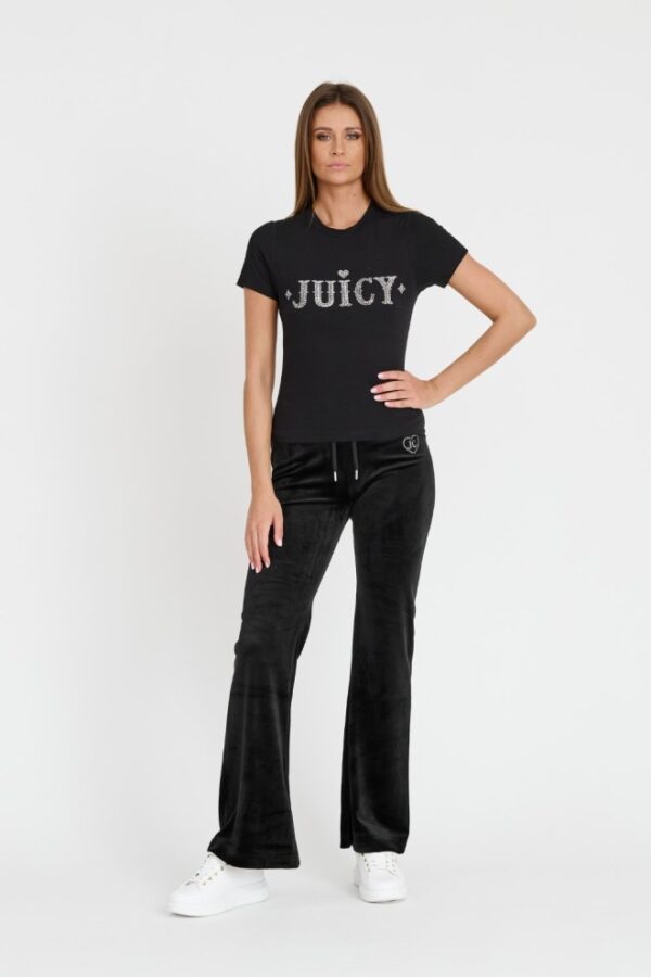 JUICY COUTURE Czarny damski t-shirt Ryder Rodeo Fitted